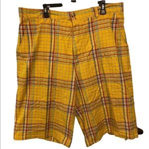 Vintage PWT Classic & Cool Women’s High Waist Golden Plaid Y2K Bermuda Shorts